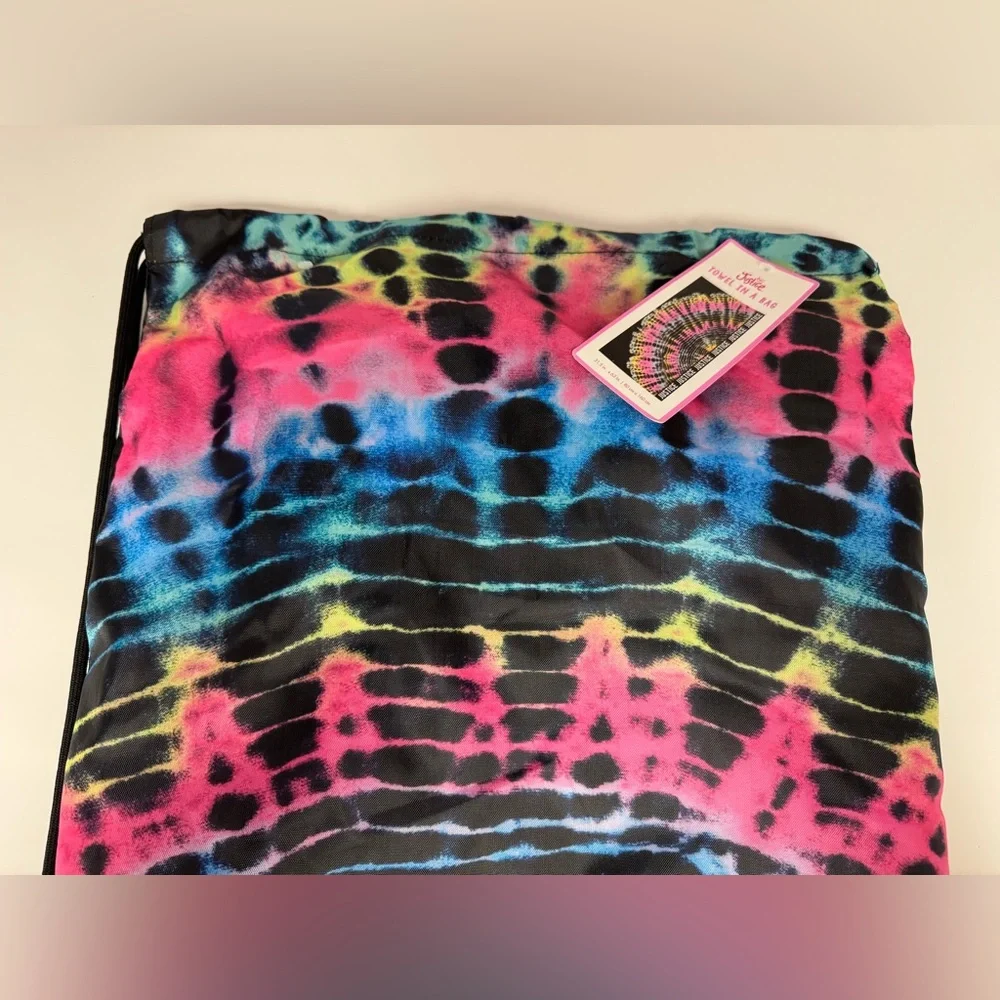 Justice Tie Dye Beach Towel In Bag Drawstring
